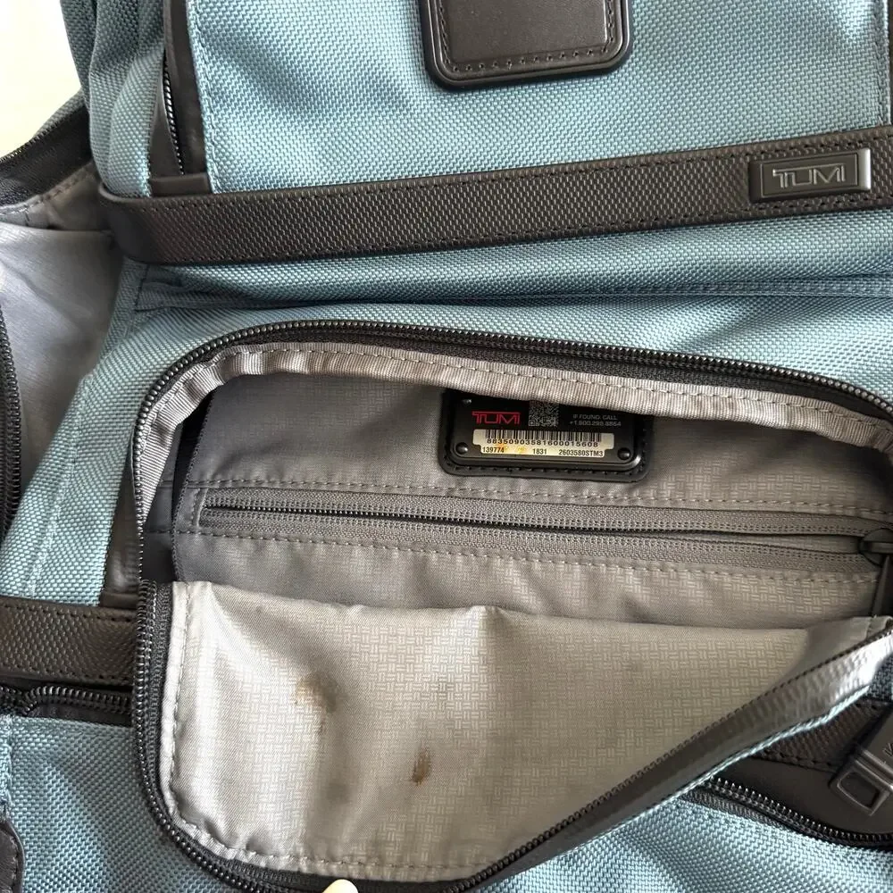 TUMI Brief Pack Backpack Storm Blue Laptop Travel Business Bag